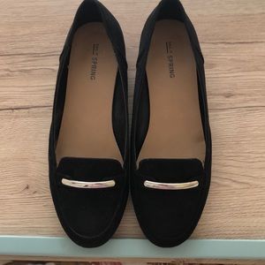 Vegan suede black loafers